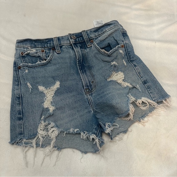 Abercrombie & Fitch Blue High-Rise Mom Short Size 26 - 51083 - Picture 3 of 9